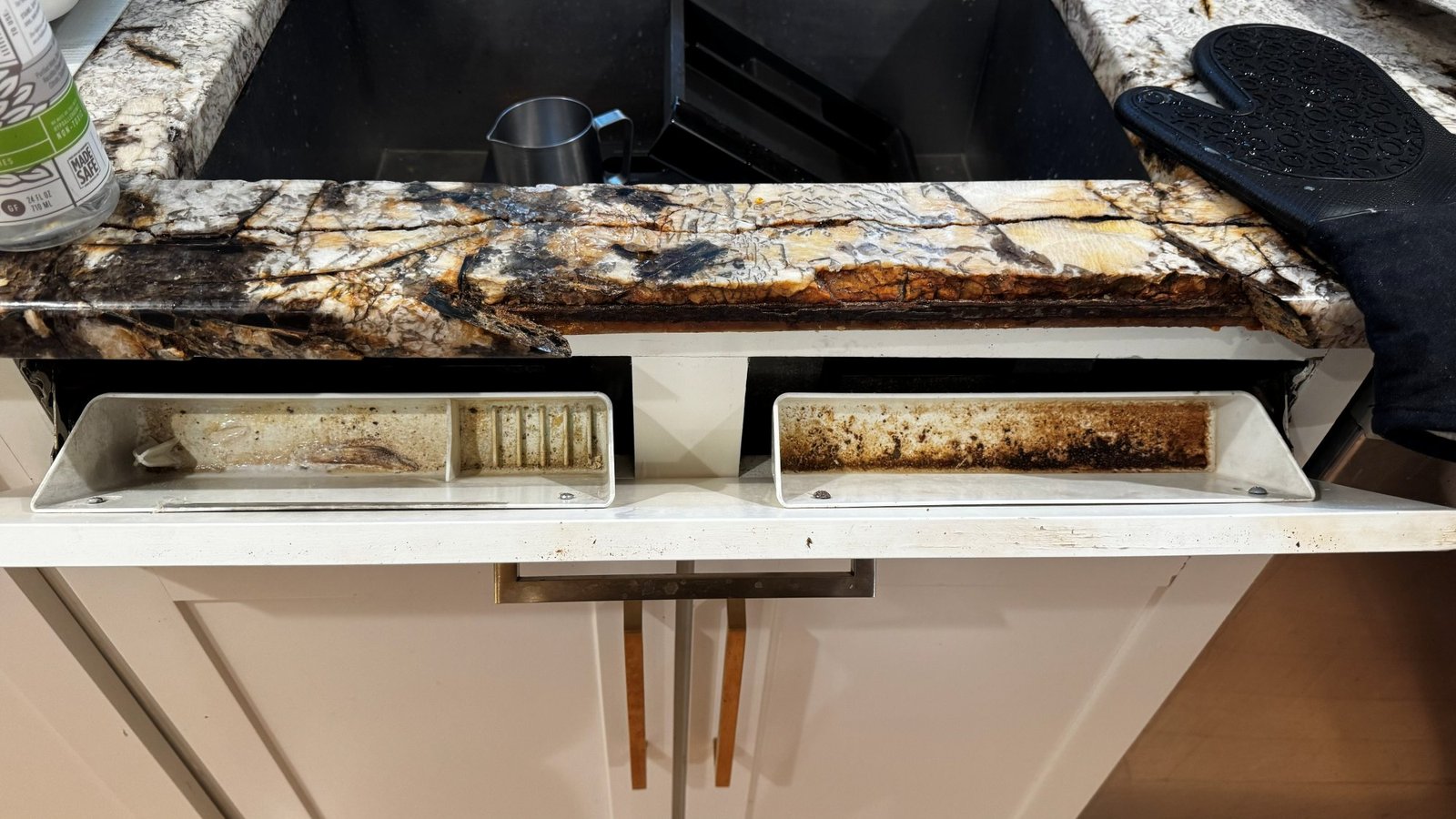 Counter before deep house cleaning in MetroWest, MA