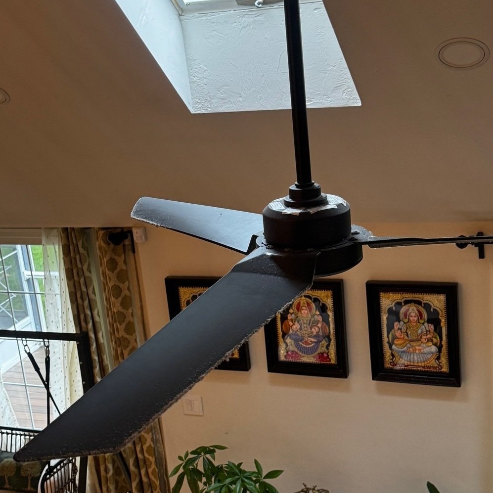 Ceiling fan top before house cleaning Framingham MA
